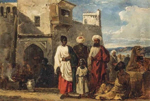 Figures In Thebes Oil Painting by William James Mueller