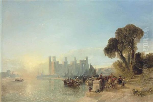 Caernarfon Castle, North Wales Oil Painting by William James Mueller