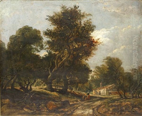 Welsh Cottage Oil Painting by William James Mueller