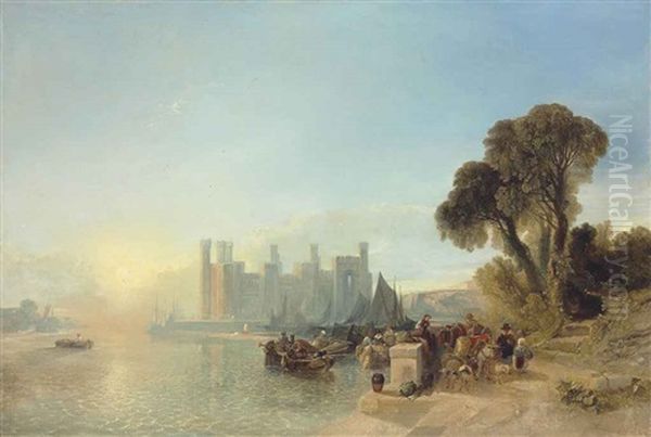 Caernarfon Castle, North Wales Oil Painting by William James Mueller