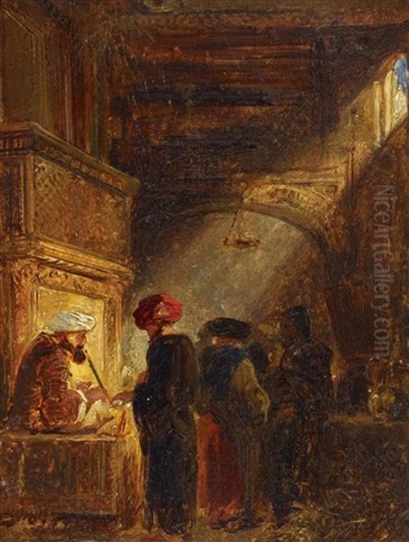 Orientalisches Interieur Oil Painting by William James Mueller