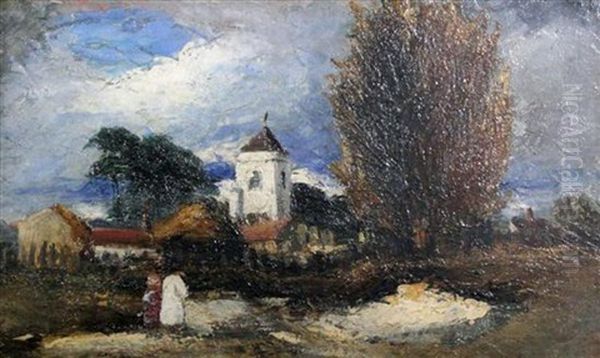 Gillingham Church Oil Painting by William James Mueller