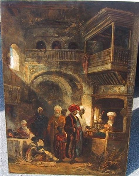 Interior Of A Temple Inhabited By Arabs Oil Painting by William James Mueller