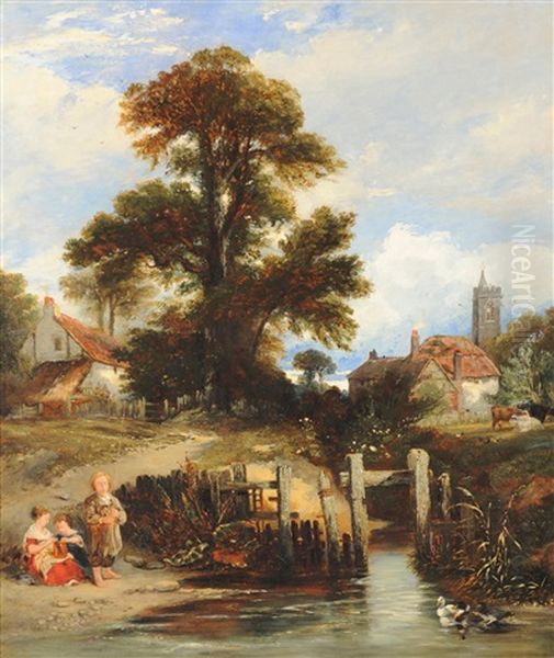 View Near Gillingham Oil Painting by William James Mueller