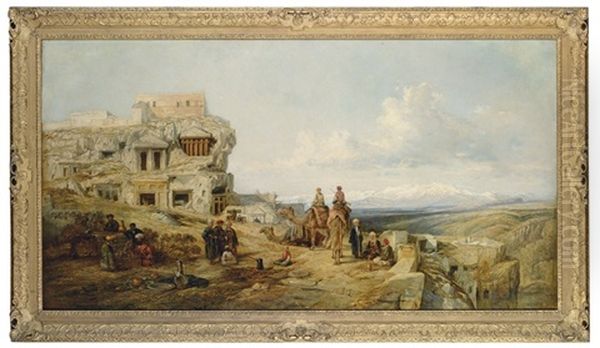 Rock Tombs, Tlos, Lycia, The Citadel From The South-east Oil Painting by William James Mueller