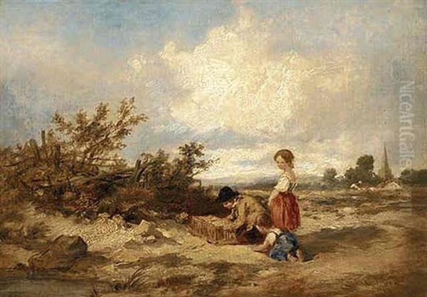 Hampstead Heath, The Bird Trap Oil Painting by William James Mueller