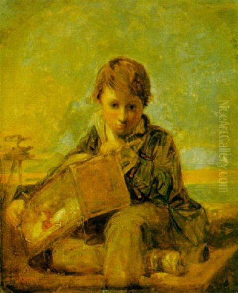 A Boy Oil Painting by William James Mueller