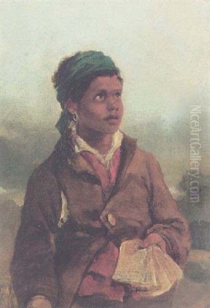 A Negro Boy Oil Painting by William James Mueller