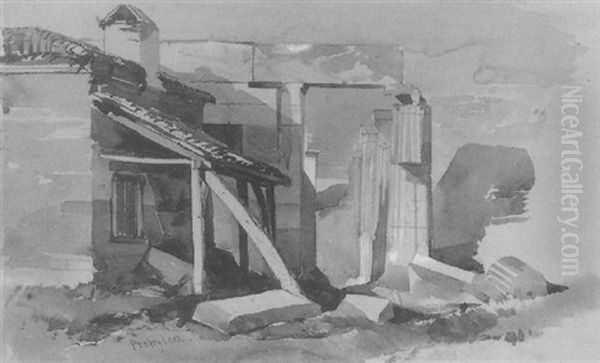 The Propylea Of The Acropolis, Athens, From The South Oil Painting by William James Mueller