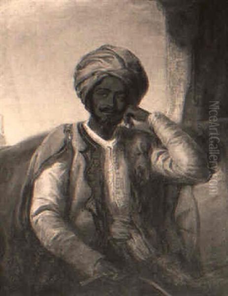 Portrait Of A Moor Oil Painting by William James Mueller