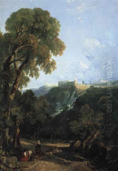 The Falls Of Tivoli Oil Painting by William James Mueller