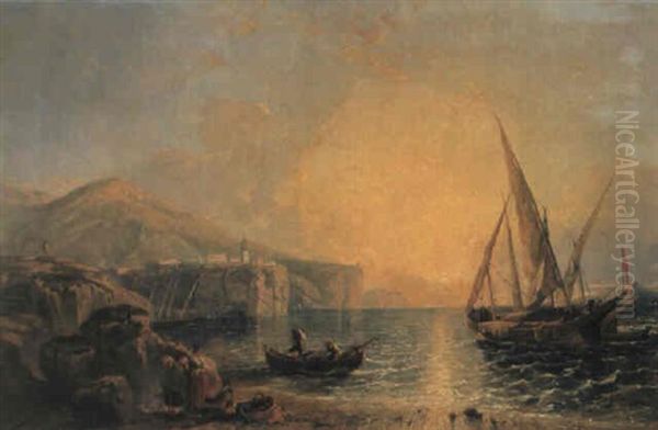 A View Of Sorrento Oil Painting by William James Mueller