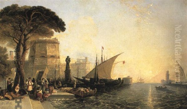 Civitavecchia Oil Painting by William James Mueller