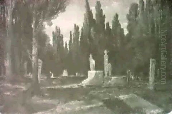 The Turkish Graveyard At Smyrna, 1843 Oil Painting by William James Mueller