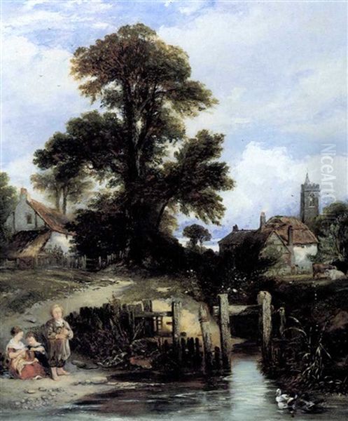 Near Gillingham, The Artist's Birthplace Oil Painting by William James Mueller