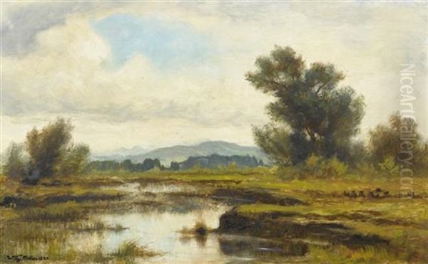 Moorlandschaft Bei Muolen Oil Painting by Willy Mueller