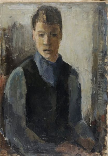 Selbstportrait, Kopf Oil Painting by Albert Mueller