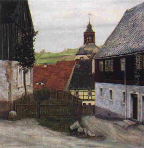 Sachsisches Dorf Oil Painting by Richard Mueller