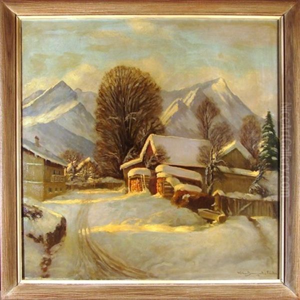 Alps Oil Painting by Carl Mueller-Baumgarten