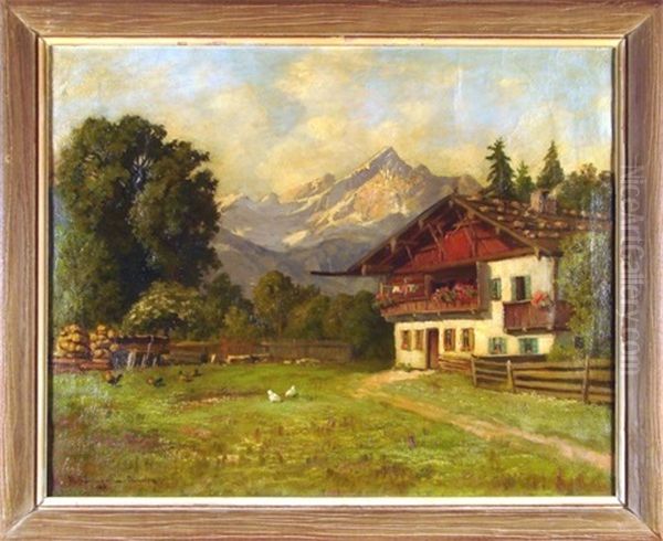 Mountain Farmhouse by Carl Mueller-Baumgarten