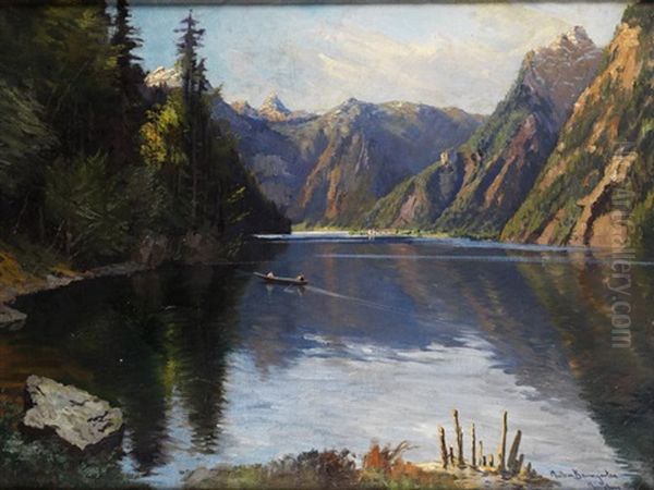 Der Konigssee Oil Painting by Carl Mueller-Baumgarten