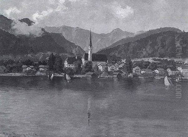 Blick Auf Rottach-egern Oil Painting by Carl Mueller-Baumgarten