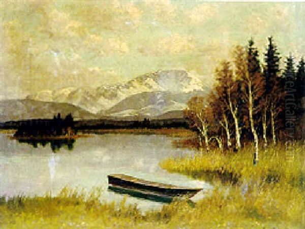 Benediktenwand Oil Painting by Carl Mueller-Baumgarten