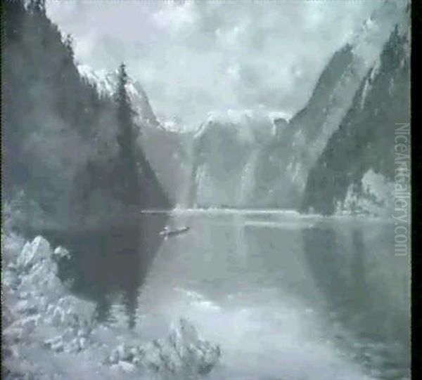 Konigssee Mit Ruderen Oil Painting by Carl Mueller-Baumgarten