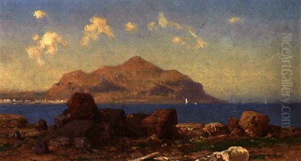 Blick Auf Den Monte Pellegrino Bei Palermo Oil Painting by Adolf Leonhard Mueller-Cassel