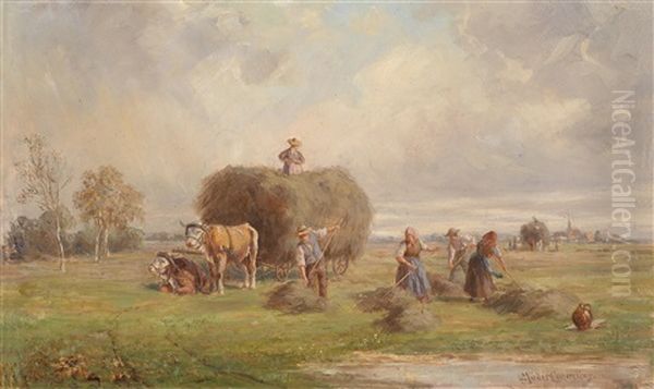 Heuernte Oil Painting by Ludwig Mueller-Cornelius