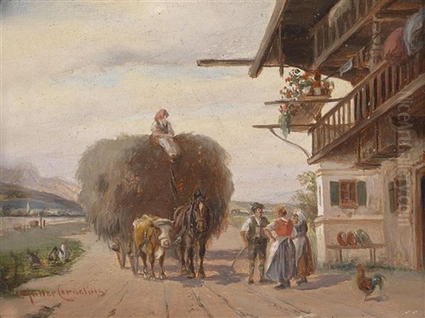 Heuernte Bei Schliersee Oil Painting by Ludwig Mueller-Cornelius