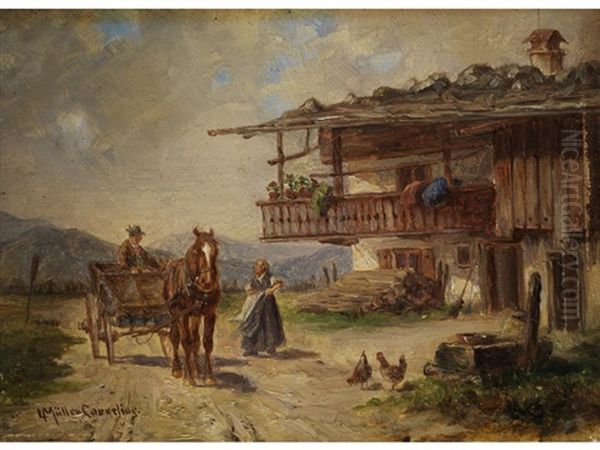 Der Besuch Oil Painting by Ludwig Mueller-Cornelius