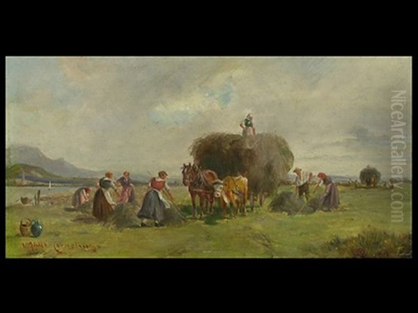 Heuernte Oil Painting by Ludwig Mueller-Cornelius