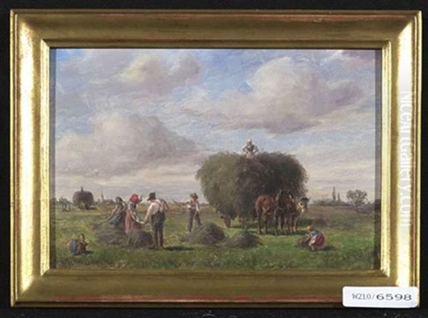 Heuernte Oil Painting by Ludwig Mueller-Cornelius