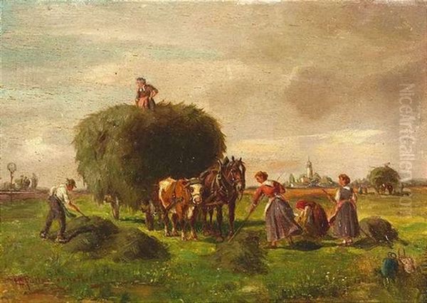 Heuernte Oil Painting by Ludwig Mueller-Cornelius