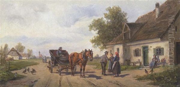 Dachauer Landstrase Oil Painting by Ludwig Mueller-Cornelius