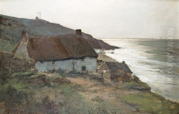 British Coast Oil Painting by Franz Mueller-Gossen