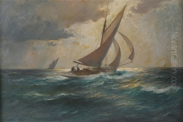 Marine Oil Painting by Franz Mueller-Gossen