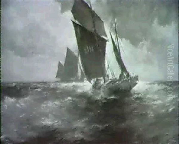 Marine Oil Painting by Franz Mueller-Gossen