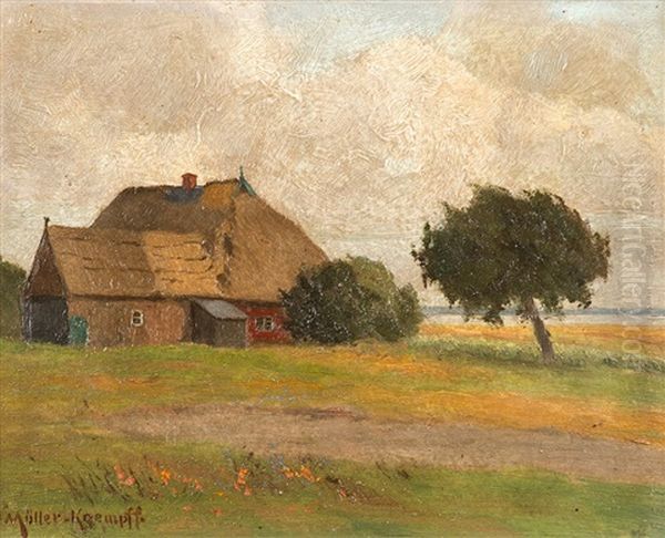 Roter Katen Oil Painting by Paul Mueller-Kaempff