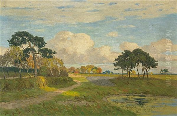 Sommerliche Landschaft In Mecklenburg Oil Painting by Paul Mueller-Kaempff