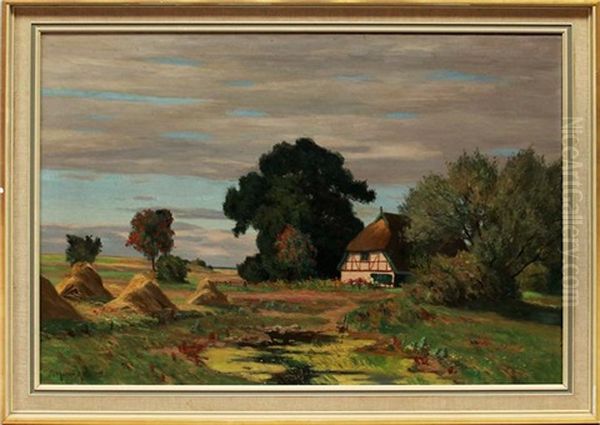 Landschaft Bei Ahrenshoop Oil Painting by Paul Mueller-Kaempff