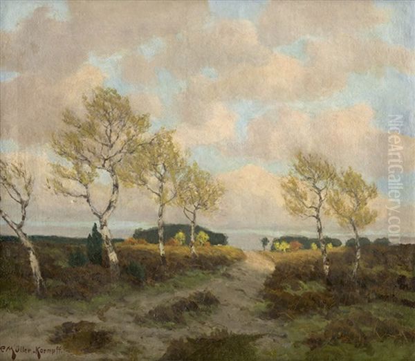 Ahrenshooper Kustenlandschaft Oil Painting by Paul Mueller-Kaempff