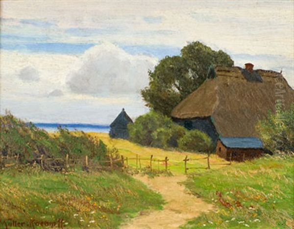 Gehoft Am Bodden Oil Painting by Paul Mueller-Kaempff