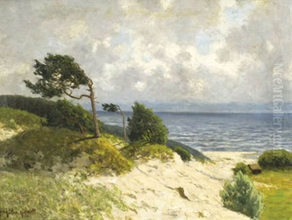 Windfluchter Am Weststrand Oil Painting by Paul Mueller-Kaempff