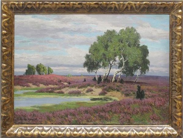 Bluhende Heide Oil Painting by Paul Mueller-Kaempff