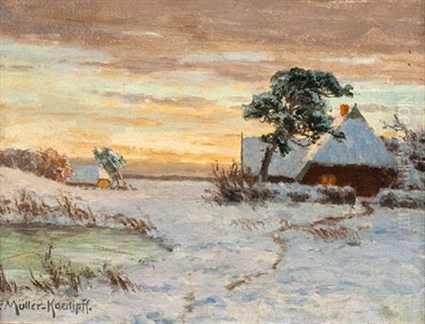 Winterlandschaft Oil Painting by Paul Mueller-Kaempff