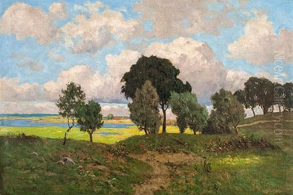 Sommerliche Boddenlandschaft by Paul Mueller-Kaempff