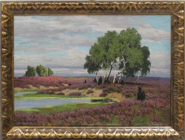 Bluhende Heide Oil Painting by Paul Mueller-Kaempff