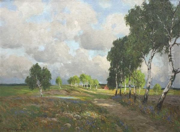 Sommerlandschaft Bei Ahrenshoop Oil Painting by Paul Mueller-Kaempff